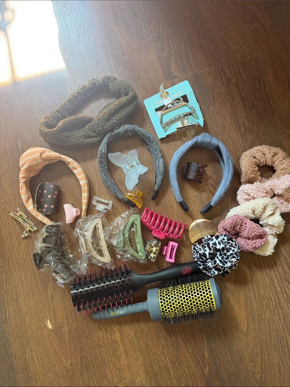 Mixed Hair Accessories Bundle - Pink, Brown, Gray, Cream